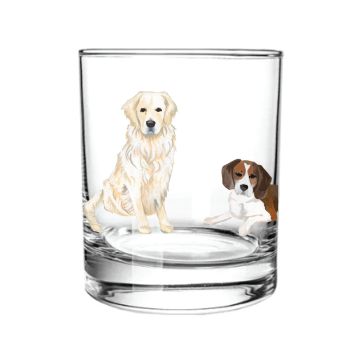Golden Retriever & Dog Friends Short Juice Glass